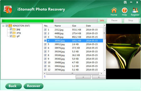 choose files for recovering