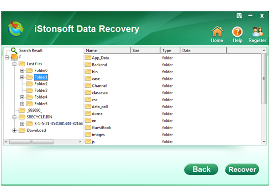 select files you want to recover