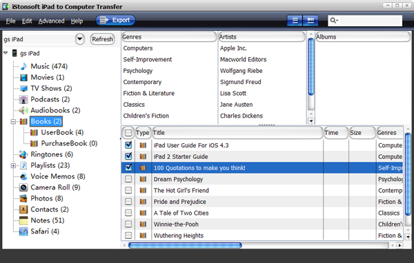 start ipad back software for files backup