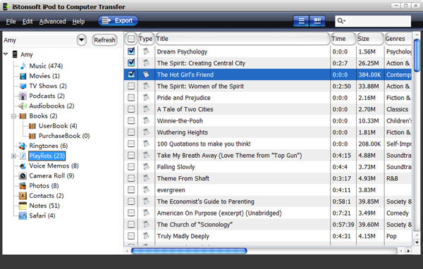 transfer playlist from ipod to pc