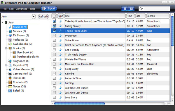 how to transfer music from ipod to ipod - choose the music files you wanna transfer
