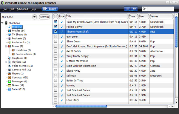 steps of how to transfer songs from iphone to pc - check files