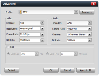 settings to convert itunes u videos to kindle fire