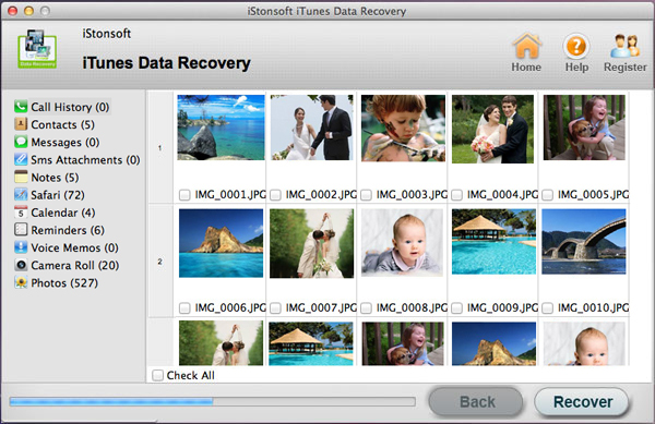start to restore iphone library
