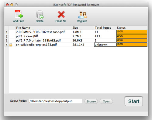 screenshot of pdf password remover for mac