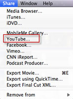 upload imovie to youtube directly