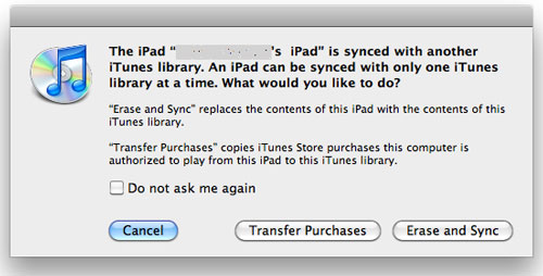 choose to transfer purchases from ipad to mac