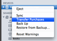 how to transfer purchases from ipad to mac