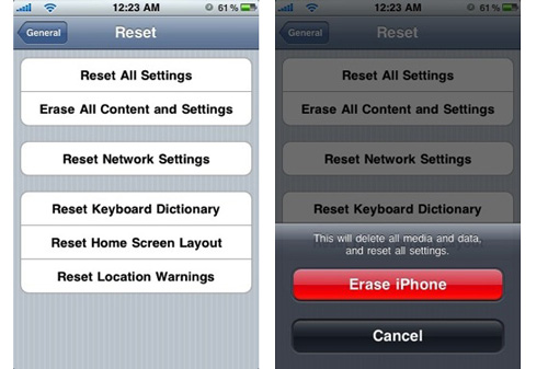 how to delete all data from iphone