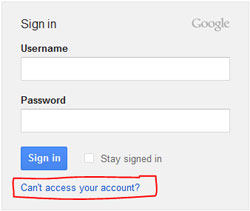 find lost password for gmail via google