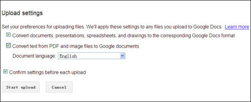 upload files in google docs