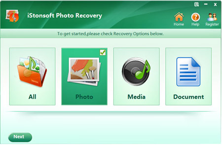launch to recover deleted photos from memory card