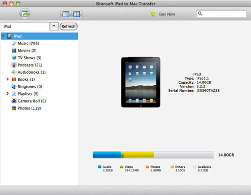 screenshot of ipad to mac transfer software
