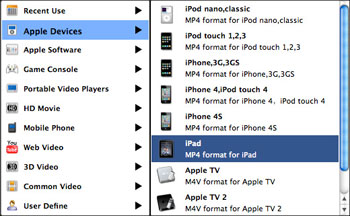 choose output format to import mts to imovie