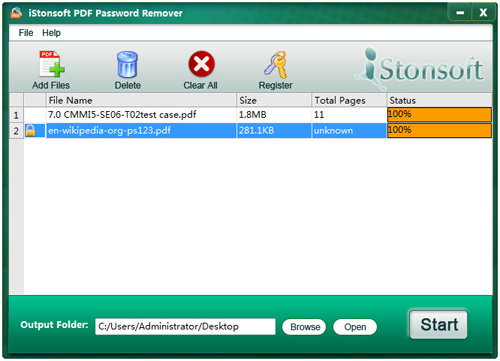 screenshot of pdf password remover